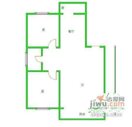 康馨公寓2室2厅1卫110㎡户型图