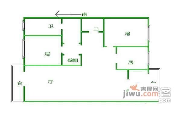 神州花园3室1厅1卫152㎡户型图