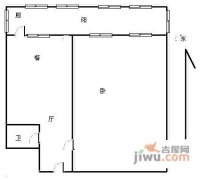 环湖大厦小区1室1厅1卫63㎡户型图