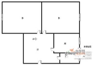 第六城新湾花园北园2室1厅1卫51㎡户型图