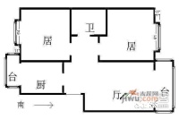 正东公寓2室2厅1卫100㎡户型图