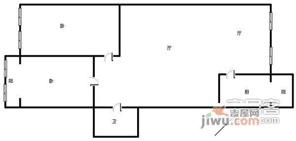 汇英里2室1厅1卫85㎡户型图