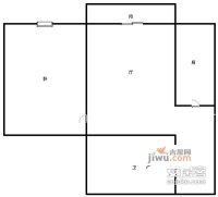 大通花园1室1厅1卫62㎡户型图