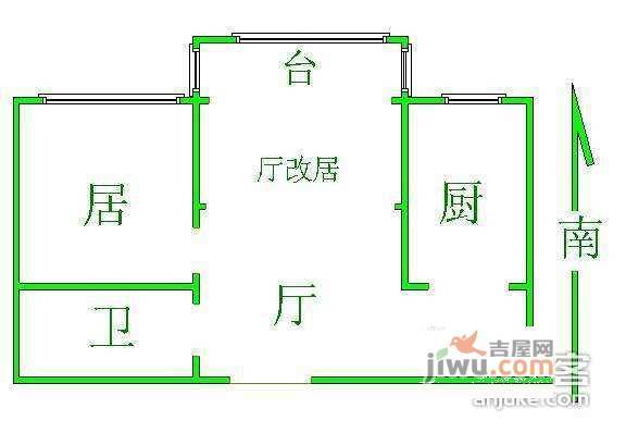 秀水苑1室1厅1卫70㎡户型图