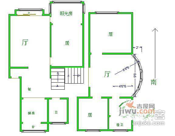 金典花园3室3厅2卫235㎡户型图