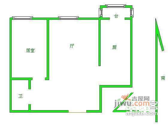 先春园1室1厅1卫55㎡户型图