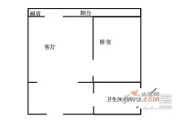 建明里1室1厅1卫49㎡户型图