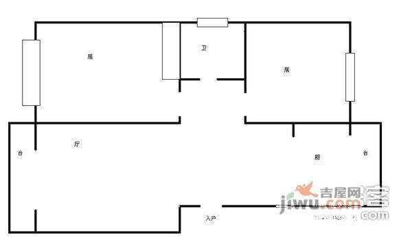 万德花园2室2厅1卫140㎡户型图