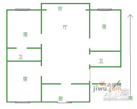 万德花园3室2厅2卫150㎡户型图