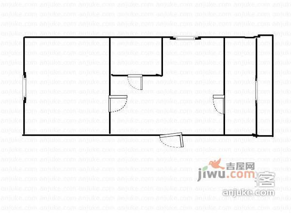 云龙里1室1厅1卫57㎡户型图