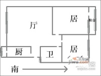 锦江南里2室1厅1卫59㎡户型图