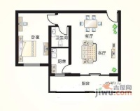 苏堤西里1室1厅1卫56㎡户型图