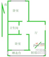 美华大厦2室1厅1卫117㎡户型图