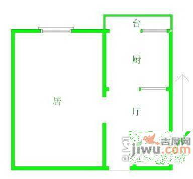 迎风里1室1厅1卫45㎡户型图