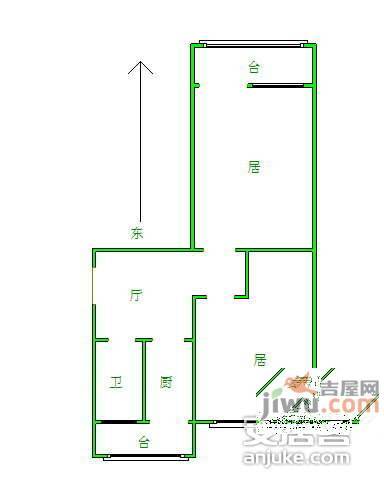 迎风里2室1厅1卫户型图