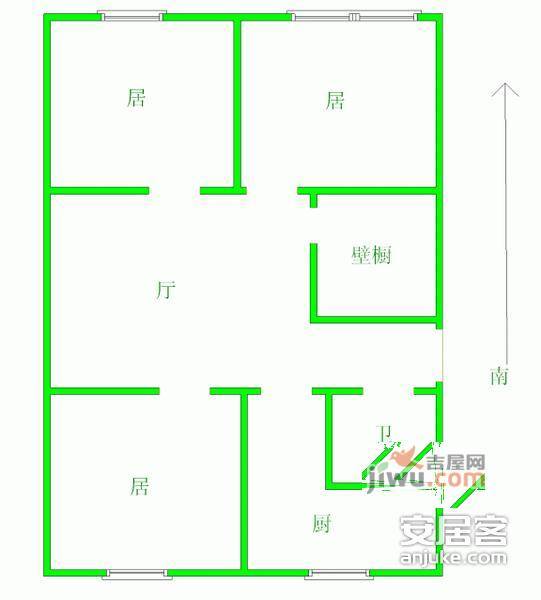 迎风里3室1厅1卫86㎡户型图