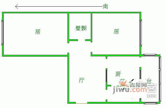 佳庆里2室1厅1卫59㎡户型图