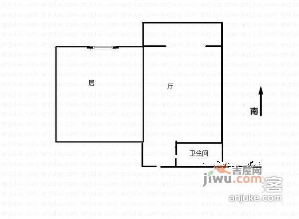 佳庆里1室1厅1卫43㎡户型图