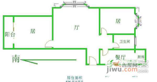 春和景明2室2厅1卫103㎡户型图