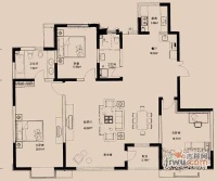 津沽名园3室2厅2卫160㎡户型图