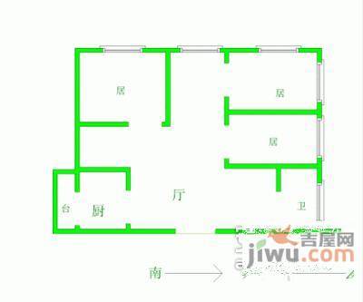 丹东里2室1厅1卫74㎡户型图