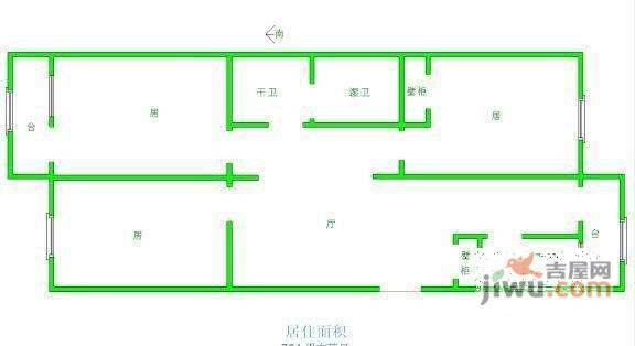 深方小区3室1厅1卫123㎡户型图