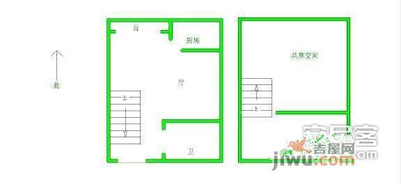 五一阳光皓日园1室1厅1卫45㎡户型图