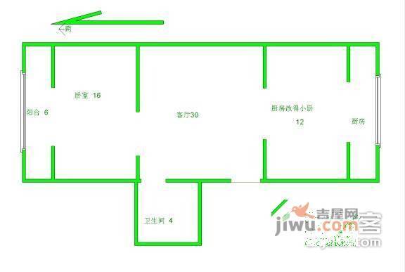 燕宇艺术家园1室1厅1卫户型图