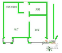 万通国际新城1室1厅1卫69㎡户型图