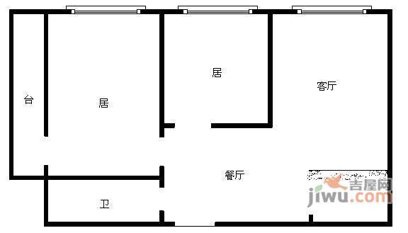 贵都大厦2室1厅1卫74㎡户型图