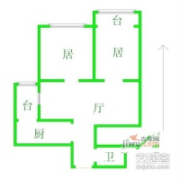 香江花园2室1厅1卫92㎡户型图