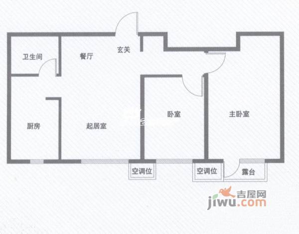 万科东丽湖3室1厅1卫108㎡户型图