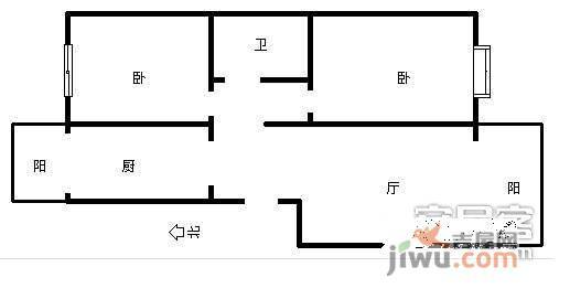 泾水园2室2厅1卫212㎡户型图