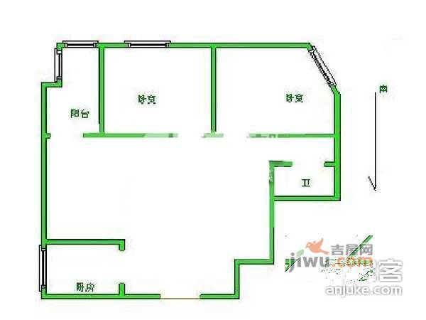 康翠园2室1厅1卫95㎡户型图