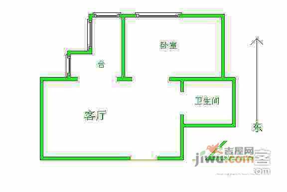 康翠园1室1厅1卫户型图