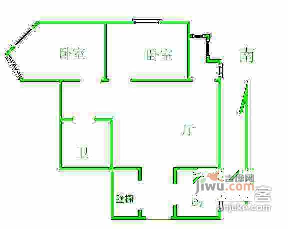 康翠园2室1厅1卫95㎡户型图