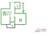 龙禧园1室1厅1卫59㎡户型图