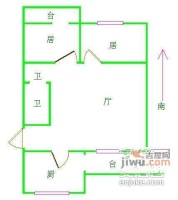 龙禧园2室1厅2卫122㎡户型图