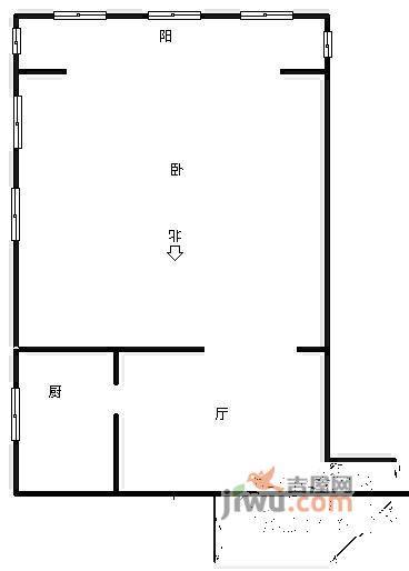 世昌里1室1厅1卫45㎡户型图