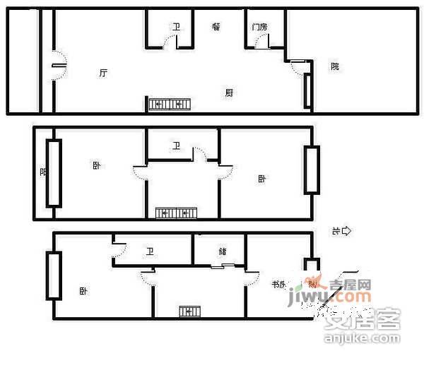 半岛蓝湾天睐园3室2厅3卫197㎡户型图