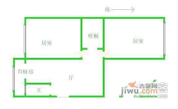 重华南里2室1厅1卫85㎡户型图