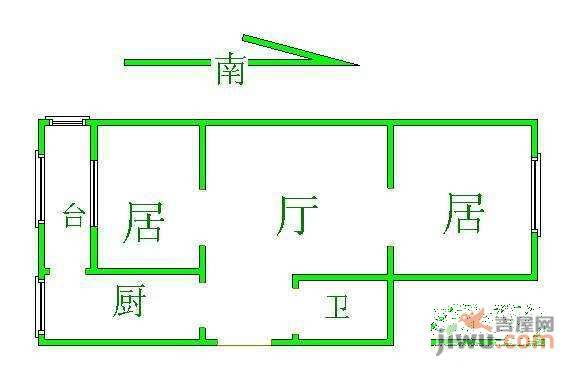 永明西里2室1厅1卫98㎡户型图