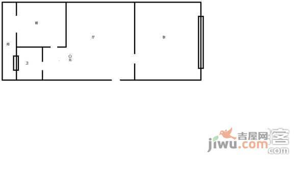 永明西里1室1厅1卫50㎡户型图