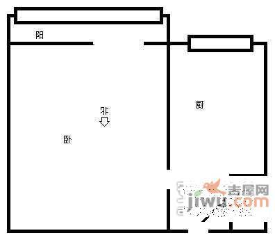 十一段社区1室1厅1卫33㎡户型图