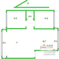 明珠园2室2厅1卫118㎡户型图