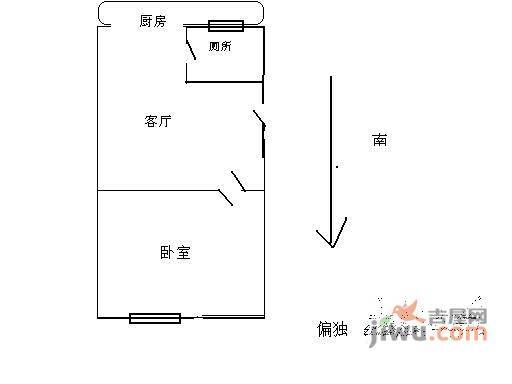 莲安里1室1厅1卫73㎡户型图