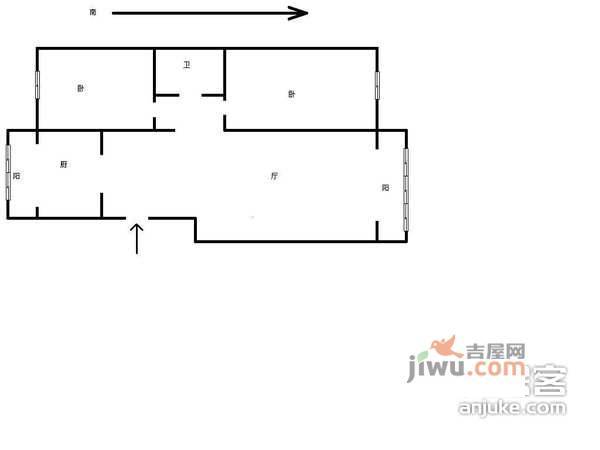 碧轩园2室2厅2卫108㎡户型图