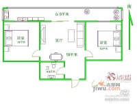 义江里2室1厅1卫62㎡户型图