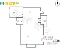 中新城上城1室1厅1卫56㎡户型图