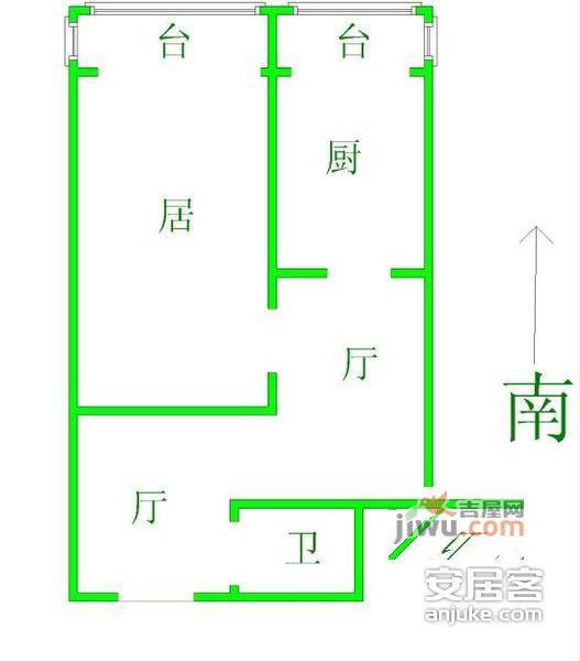 世家新苑2室2厅2卫80㎡户型图